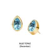 Pear Shaped Birthstone Studs