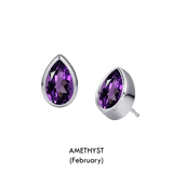 Pear Shaped Birthstone Studs