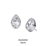 Pear Shaped Birthstone Studs