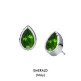 Pear Shaped Birthstone Studs
