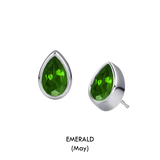 Pear Shaped Birthstone Studs