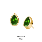 Pear Shaped Birthstone Studs