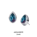 Pear Shaped Birthstone Studs