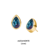 Pear Shaped Birthstone Studs