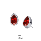 Pear Shaped Birthstone Studs