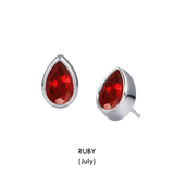 Pear Shaped Birthstone Studs