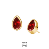Pear Shaped Birthstone Studs