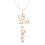 Birth Flower Name Necklace