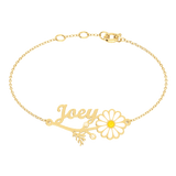 Daisy Flower Name Bracelet