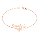 Daisy Flower Name Bracelet