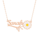 Daisy Flower Name Necklace