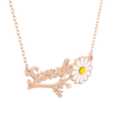Daisy Flower Name Necklace