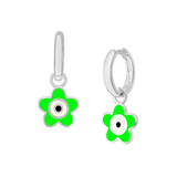 Flower Eye Enamel Hoops