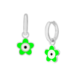 Flower Eye Enamel Hoops