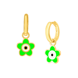 Flower Eye Enamel Hoops