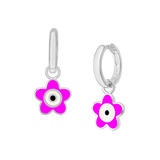 Flower Eye Enamel Hoops