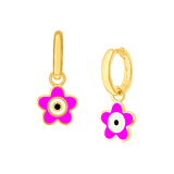 Flower Eye Enamel Hoops