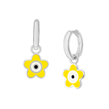 Flower Eye Enamel Hoops