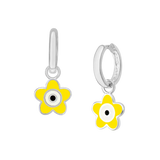 Flower Eye Enamel Hoops