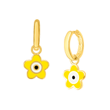 Flower Eye Enamel Hoops
