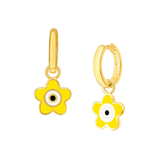 Flower Eye Enamel Hoops