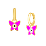 Butterfly Eye Enamel Hoops