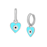 Heart Eye Enamel Hoops
