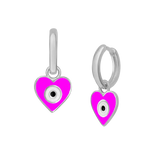 Heart Eye Enamel Hoops