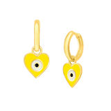 Heart Eye Enamel Hoops