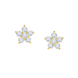 Flower Round Diamond Studs