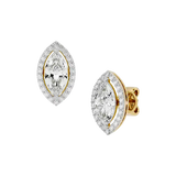 Marquise Halo Diamond Studs