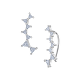 Trillion Diamond Climbing Earrings