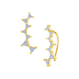 Trillion Diamond Climbing Earrings