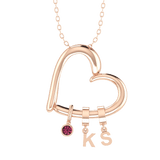 Love Heart Drop Initials Necklace