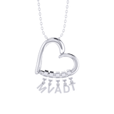 Love Heart Drop Initials Necklace