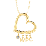 Love Heart Drop Initials Necklace