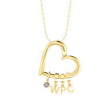 Love Heart Drop Initials Necklace