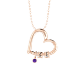 Love Heart Name Rings Necklace