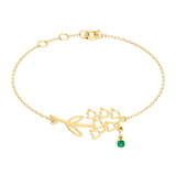 Birth Flower Birthstone Bracelet