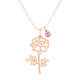Birth Flower Birthstone Necklace