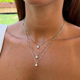 Droplet Layer Diamond Necklace