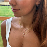 Droplet Layer Diamond Necklace