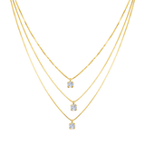Droplet Layer Diamond Necklace