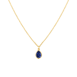Pear Blue Sapphire Necklace