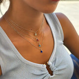 Pear Blue Sapphire Necklace