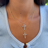 Cross Oval Diamond Necklace