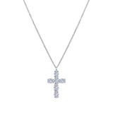 Cross Oval Diamond Necklace