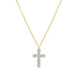Cross Oval Diamond Necklace