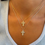 Cross Round Diamond Necklace