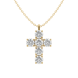 Cross Round Diamond Necklace